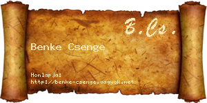 Benke Csenge névjegykártya